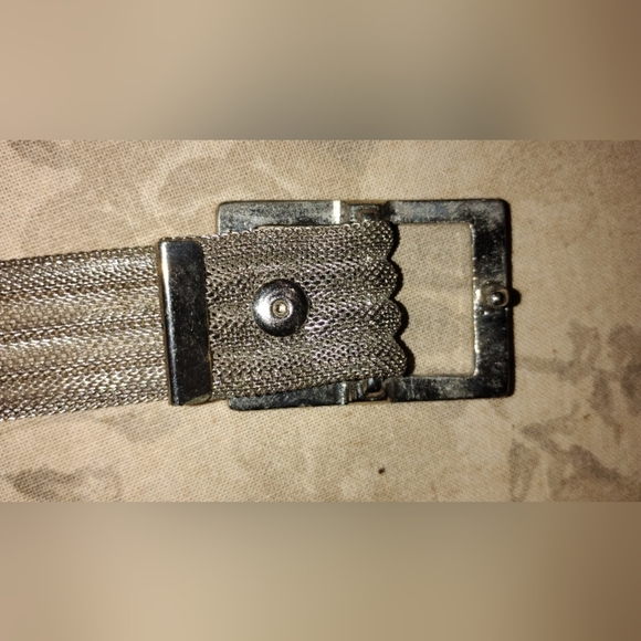 VINTAGE SILVER METAL MESH BELT main image 3